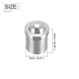 METALLIXITY Ball Pestle Cabinet Door Cupboard Drawer (5 x 6 mm) 4 Pieces Ball Snap Lock Catcher - for Home Kitchen Cabinet Cabinet Door Silver Tone