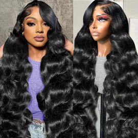 YUNXING 32 Inch 13x6 Body Wave Lace Front Wig - 200% Density HD Lace Frontal Human Hair Wig for Women - Pre-Plucked, Glueless With Baby Hair