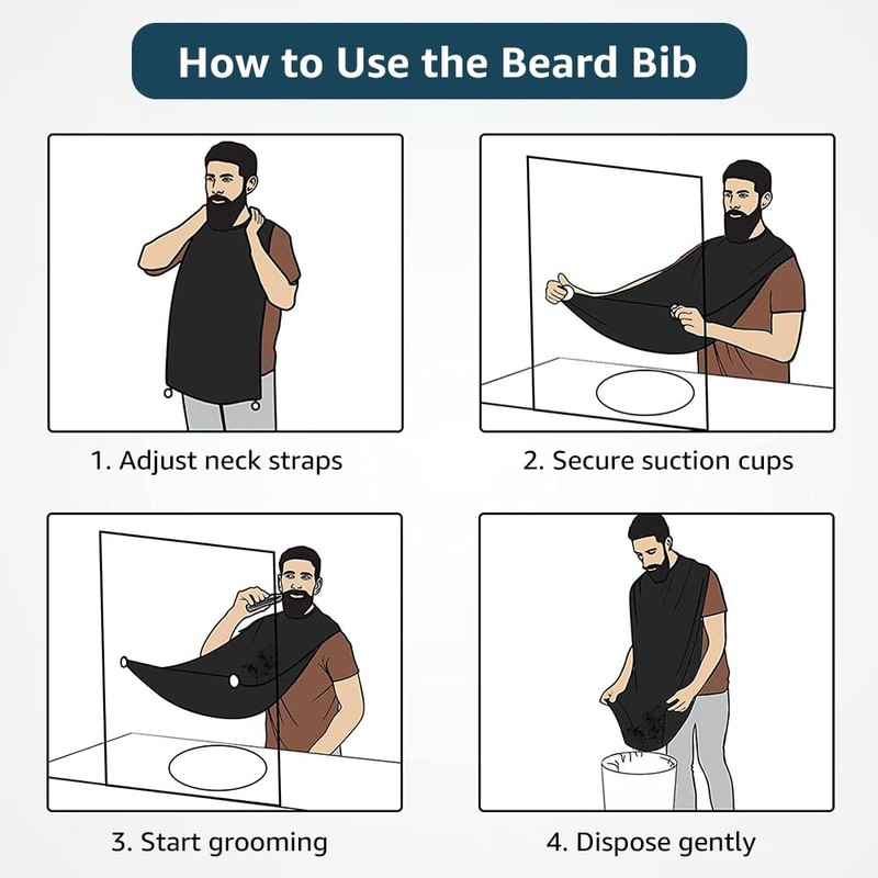 VUELANE Beard Bib Beard Apron, Beard Bib Hair Catcher for