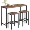 HOOBRO Bar Table and Chairs Set, 47.2” Rectangular Pub Table