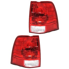 For Ford Expedition 2003 2004 2005 2006 Tail Light Driver and Passenger Side | Pair | Clear and Red Lens | Replacement For FO2800166, FO2801166 | 2L1Z13405AB, 2L1Z13404AB