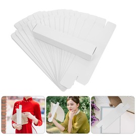 Zerodeko 25pcs Cardboard Storage Box, Folding Fan Box Chinese Fan Present Box Hand Held Fans Sleeve Portable Paper Fan Case for Weeding Party