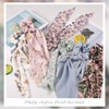 besbomig 6Pcs Satin Bowknot Hair Scrunchies Chiffon Floral Hair Band