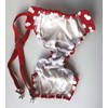 FUNNYDOGCLOTHES Dog Diaper with Suspenders RED Polka DOT Reusable Washable