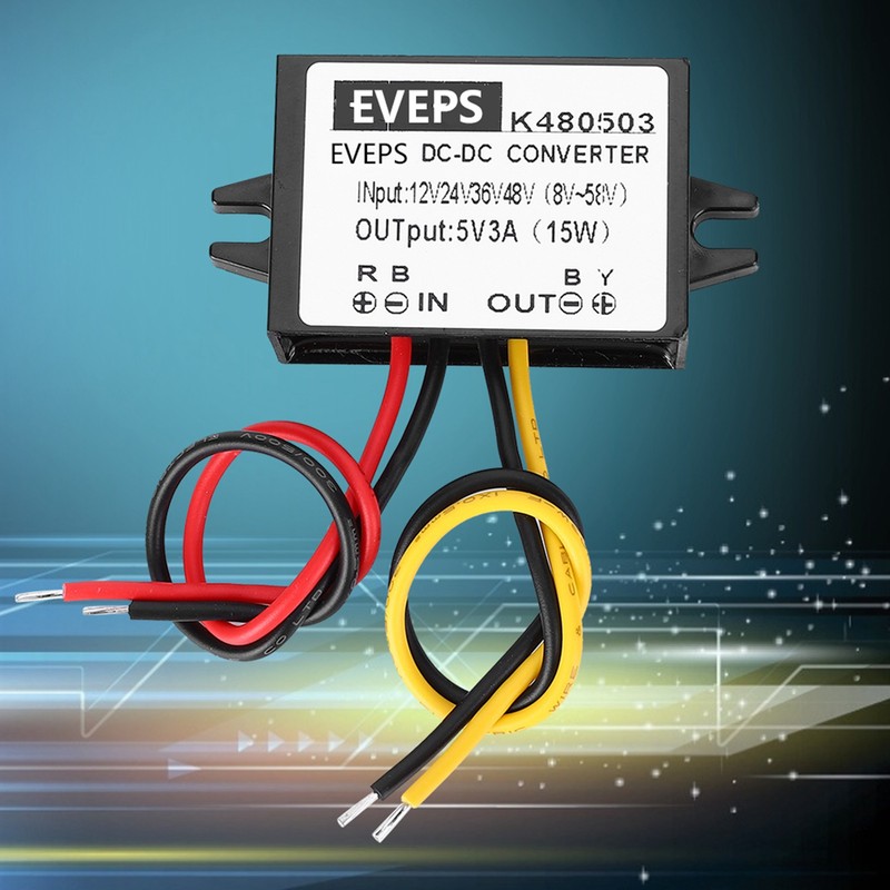 DC-DC 12V/24V/36V/48V to 5V 3A Buck Converter Step Down Power