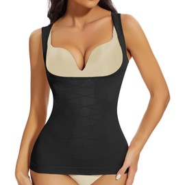 JOYSHAPER Women's Underbust Tummy Control Shapewear Compression Tank Tops Slimming Tank Black L