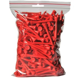 Golf Tees, 54 mm (2 1/8 inches), 3 x 250 Tees (= 750 Tees), Wood, Colour: Red
