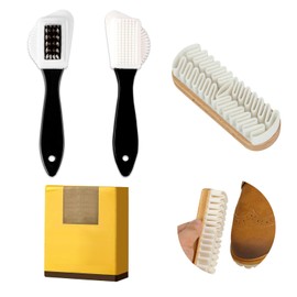Suede Shoe Brush, 2 4-Sided Shoe Brushes, 1 Suede Brush and 1 Eraser, Suede & Nubuck Brushes, The Shoe Brush for Suede Care