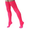 Extra Long Solid Color Thigh High Knit Socks (Neon Pink
