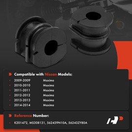 A-Premium 2 x Rear To Frame Sway Bar Bushing Kit, Compatible with Nissan Maxima 2009 2010 2011 2012 2013 2014