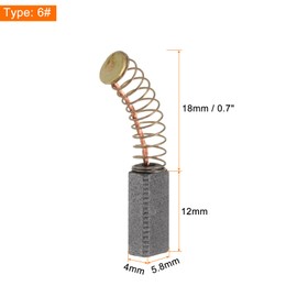 sourcing map 10pcs Carbon Brush 12mm x 5.8mm x 4mm Grinder Brush 6# Electric Motor Replacement Part Rotary Tool Cutting Machine Polisher Brushes for Repair Power Tools