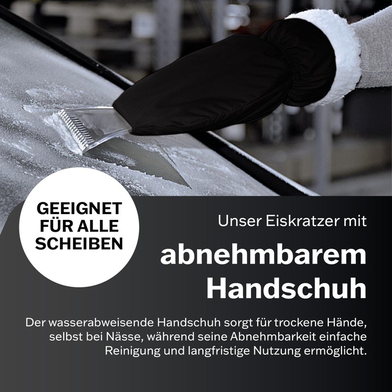 AUPROTEC Eiskratzer mit Handschuh gefüttert/Eiskratzer Auto mit Handschuh/Schneekratzer Auto/Scheibenkratzer Winter/Eisschaber