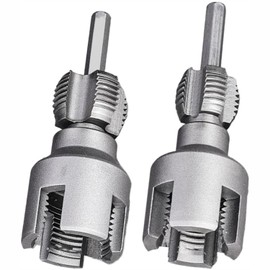 BEANPRECOY 2-Pack Integrated Internal & External Pipe Threading Tool Kit for PVC Pipes, 1/2'' & 3/4'' Pipe Thread Cutter Compatible with Electric Drills – Durable & Easy-to-Use Plumbing Tool