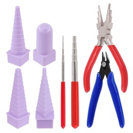 8Pcs Wire Looping Tool Set Including 6 in 1 Bail Making Plier, Jewelry Making Plier, Mandrels, Wire Winding Towers