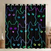 Cartoon Cat Curtain for Bedroom Children Pet Cats Darkening Window