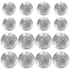 Premium 16 Pieces Buttons for Blazer Button Set 18mm & 25mm Vintage Coat Buttons Adjustable Engraved Metal Buttons Round Shaped Metal Button for Costumes Sewing DIY Crafts Crochet Ornament (Silver)