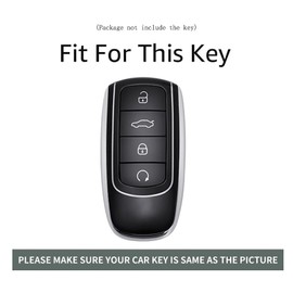 ontto TPU Car key fob cover keyring Fit for Chery Tiggo 8 Plus 8 Pro Tiggo7 Pro Arrizo 5 Plus Omoda 5 C5 2021-2024 Smart key case Holder shell bag keychain Auto Accessories 4 buttons Red A