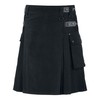 NORTH EDGE Men's Scottish Black Utility Cotton Kilt Fashion Sport