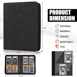 ULTRGEE Graded Card Binder, Storage Binder for Graded Cards - 4 Slot, PSA Card Display Album compatible with PSA/CGC/PCG Slabs, Holds 40 Graded Cards (Black)