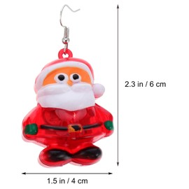 VALICLUD 4 Pairs Christmas Earrings Cute Christmas LED Light Up Xmas Tree Santa Claus Snowman Reindeer Snowman Drop Earrings Holiday Party Favors Supplies Random Style