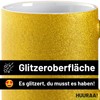 Huuraa Glitzer Kaffeetasse Havaneser Havi Comic Geschenk 330ml Gold Havaneser