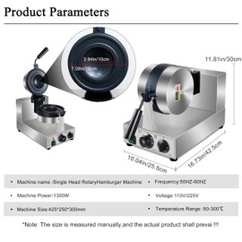 Ice Cream UFO Burger Maker, Electric Burger Waffle Maker, rotary Hamburger sandwich machine Non-stick Panini press waffle machine 110V Gelato Panini Press machine for Home Kitchen Use Breakfast