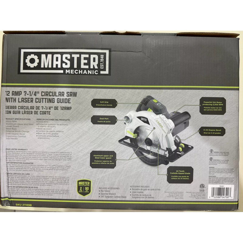 Master Mechanic NEW MASTER MECHANIC 12 AMP 7 1/4" CIRCULAR