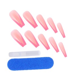 Healeved 48pcs French Manicure Patches Long False Nails for Women Easy to Trim Abs Material 2 Sets Ballerina Coffin Nails for Diy Home Art