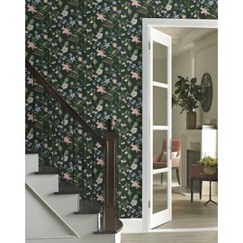 Safiyya Peel and Stick Wallpaper Floral Contact Paper Boho Wall Paper Self Adhesive Removable Wallpaper for Bedroom 197"x17.3" Covering Vinyl Rolls