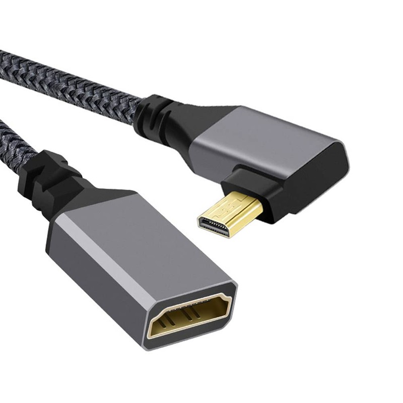 cablecc Cable de extensión 4K tipo D de 90 grados