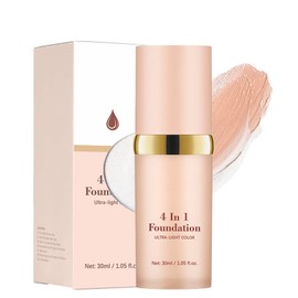 Colour Changing Foundation,4in1 Colour Changing Mature Skin Foundation,Foundation Full Coverage,Flawless Colour Changing Skin Tone Foundation for Aging Skin,Moisturizing Poreless Concealer SPF30