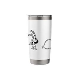 Fitness Woman With Battle Ropes Energetic Workout Stainless Steel Insulated Tumbler