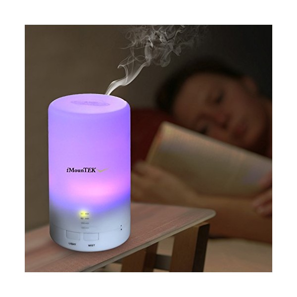 Ultrasonic Aromatherapy Essential Oil [Aroma Diffuser] 50ml Portable Cool Mist Aroma Humidifier W/ 7 Colorful LED Lights USB Powered, Auto Shut Off, Timer. for Home Office Baby Bedroom Bathroom Car