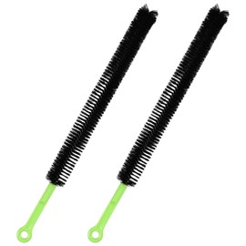 2pcs Sink Drain Brush, Bathroom Hair Clog Cleaner Nylon Stainless Steel Long Pipe Cleaners Dryer Lint Vent 17in Flexible Long Cleaning Brush for Toilet Floor Drain Kitchen Sewer Drain