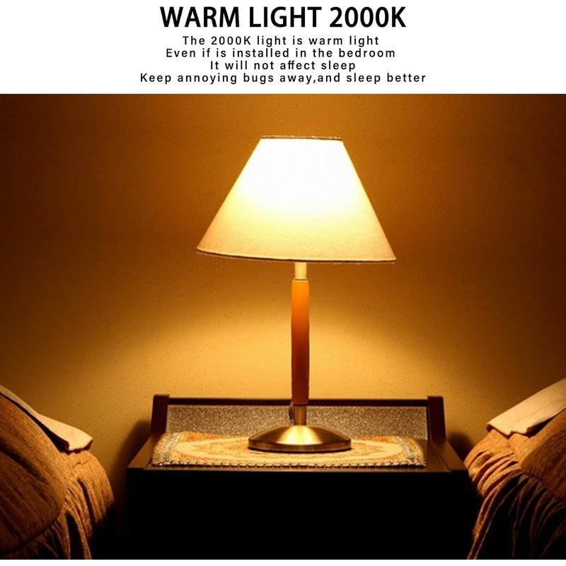 Gonhom Dusk to Dawn Bug Light Bulb Outdoor,2 Pack Amber