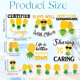 13 Pcs Pineapple Cruise Door Decorations Magnetic, Funny Pineapple Tropical Vacation Cruise Magnets, Reusable Fun Magnetic Ship Cabin Door Signs for Stateroom Decor