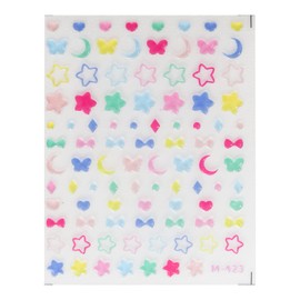 YUYUDEHM Jelly Flower Nail Stickers for Nail Art 5D Embossed Nail Decals Self Adhesive Stickers for Nails Decoration