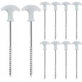 Bivvy Pegs 10-Pack, Spiral Glow-in-the-Dark Stakes for Fishing Shelters, Camping Tent– 20cm Heavy Duty Galvanized Steel, Rust Proof and Storm Proof