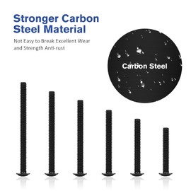 WELLOCKS Cabinet Handles Screws | M4 25-50mm Machine Screws Assortment | Flat Disc Head Phillips Screws Set Metal | for Cabinet Drawer Knobs (ASD150B) | Black Zinc | Pack of 100