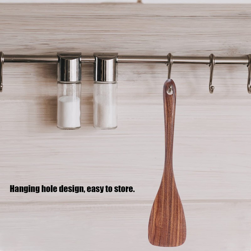Wood Wok Spatula Cooking Espatula, Nonstick Pan Shovel Long Handle,