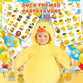 96 PCS Duck Pre-Cut Temporary Tattoos for Kids | Super Cute Themed Birthday Party Favors, Supplies, Decorations, Cute Farm Animal Fake Tattoo Stickers, School Rewards Prizes & Gifts for Boys & Girls