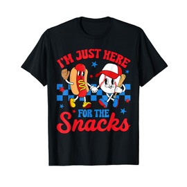 Im Just Here For The Snack Baseball Sister Toddler Girl Kids T-Shirt