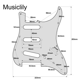 Musiclily Ultra 11 Holes Anodized Aluminum ST SSS Guitar Pickguard for American Mexican Fender Standard Strat Style Electric Guitar, Original Color