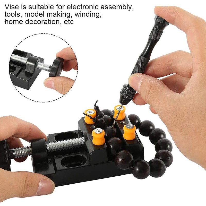 37Pcs Hand Drill Set Include Pin Vise Hand Drill, 0.3-1.2mm