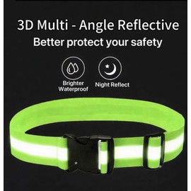 VAOLOAV Reflective Belt for Running, Cycling,Motorcycling High Visibility Safety Gear with Adjustable Fit for Men Women for Night Sports (Green)