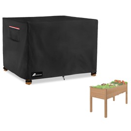 Alickwang Raised Garden Bed Cover,Heavy Duty 600D Waterproof Elevated Wood Planter Box Stand Cover for Winter,Planter Raised Beds Cover 72 x 24 x 30 Inch(Black,Cover Only)