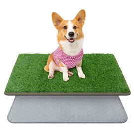 Dog Grass Mat with Pee Pad,Small Litter Box Indoor Artificial Grass Potty Training Pads for Dogs Tray Doggies Washable Reusable Puppy Pads Leakproof Pee on Outdoor Patio Balcony Apartment(18x30'')