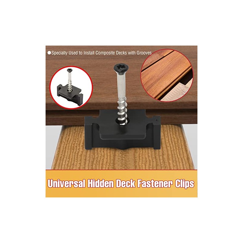 Hidden Deck Fasteners for Composite Decking Board, Universal Hidden Fasteners