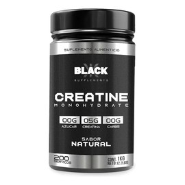 Creatina Monohidratada Black Supplements 1kg 200 Servicios Natural