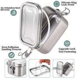 BEFOY Mini Stainless Steel Food Storage Containers Set Small Metal Bento Box with Lid glass snack reusable Food Prep Freezer & Dishwasher Safe | 400 ml | BPA-Free Plastic-Free (2)